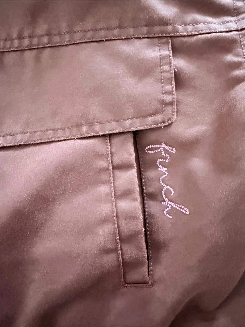 NWT FRNCH Paris Tigressa Cotton Canvas Utility Jacket Bordeaux Burgundy Pink M